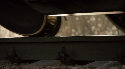 Wheels of the train and the sound of the train Stock Footage 32051828