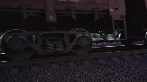 Wheels of the train are moving on the rails 스톡 동영상 139796637
