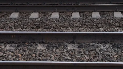 Wheels of train moving on high speed Stock Footage 81474978