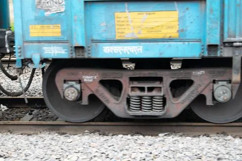 Wheels of train Stock Photos