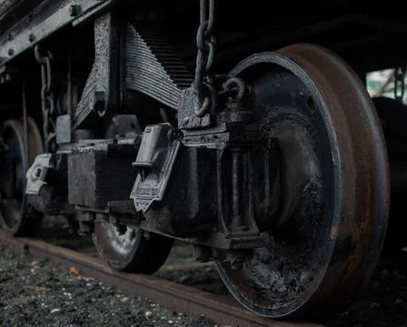 The wheels on the train track Stock Photos
