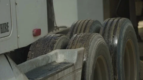 Wheels of a truck moving forward Stock Footage 108739590