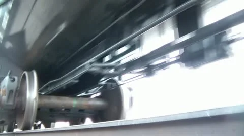 Wheels Under Train Moving Видео 12616392
