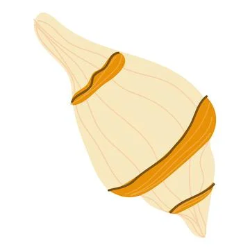 Whelk Seashell Icon Vector Illustration in Flat Style for Coastal Themes Stock Illustration