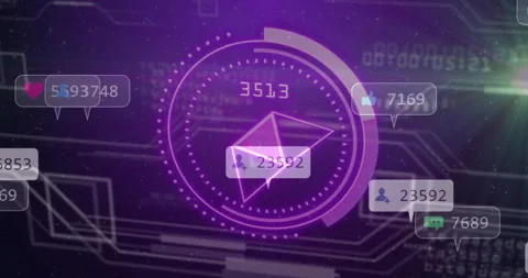 When count dropping below 5000 activating purple HUD sweeping ring spawning Stock Footage 313640039