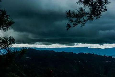 When dark clouds  and mountain met Foto stock