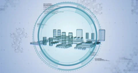When DATA PROTECTION text fading, 3D model shifting zooming pivoting showing Stock Footage 310298231