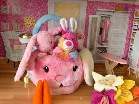 When easter meets design in a dollhouse fantasy Stock Photos