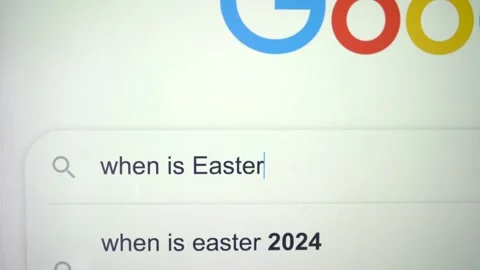 When is Easter typed on the search bar 스톡 동영상 258612814