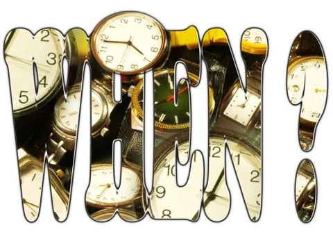 When? heading Foto stock