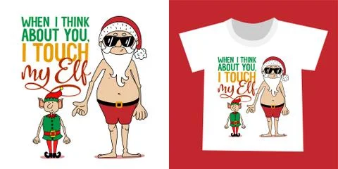 When I think about you, I touch my Elf (myself) Illustrazione stock