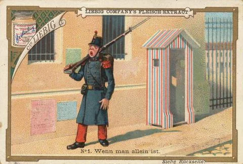 When one is alone lonely soldier on guard digitally restored reproduction of a Stock-Illustration