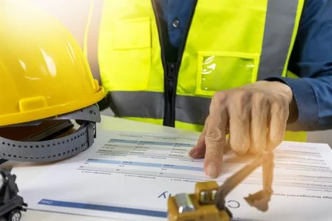 When a project is being built, construction and system engineers provide co.. Stock Photos