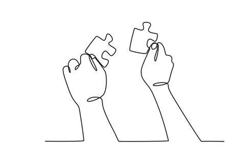 When putting together a puzzle we have to focus Stock Illustration