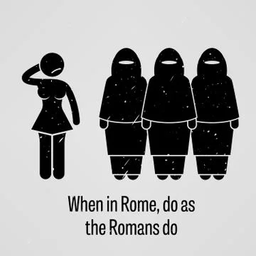 When in Rome Do as the Romans Do Stock Illustration