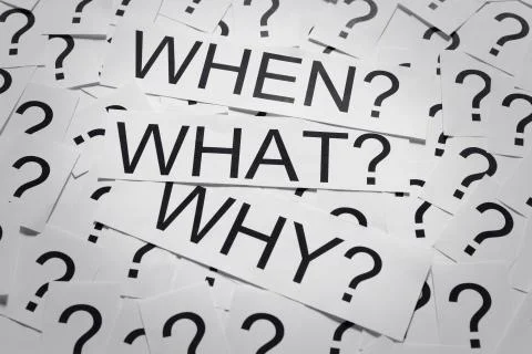 When, what and why? Stock Photos