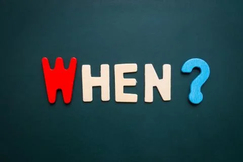 When wording on blackboard Foto stock