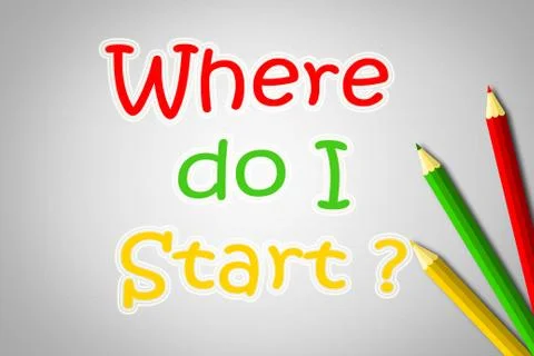 Where do i start concept Stock Illustration
