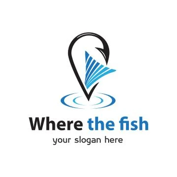 Where the fish logo Stock Illustration