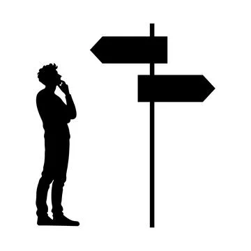 Where to go silhouette Stock Illustration
