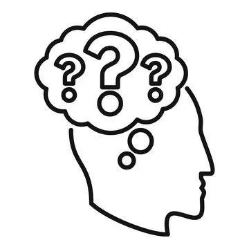 Where memory icon outline vector. Lost health Illustrazione stock