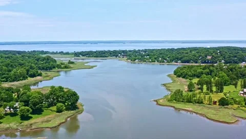 Where the ocean and river meet Stock Footage 147952843