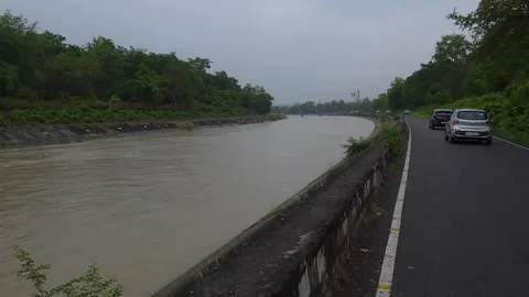 Where Rivers Meet Engineering: Indian Dam Perspectives Stock Footage 313563735