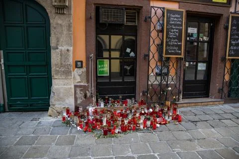 Where the shocking terror attack happened in Vienna Stock Photos