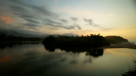 Where the water is still and deep and the jungle goes into its sleep Stock Footage 333814619