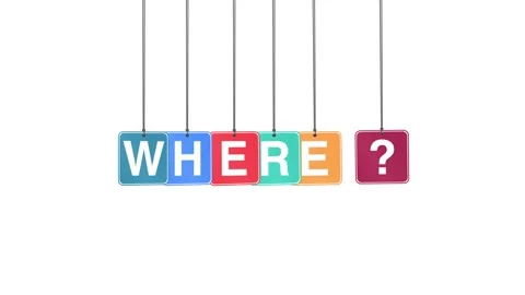 Where Word or Text with Question Mark Hang and Bouncing Animation Stock Footage 302030724