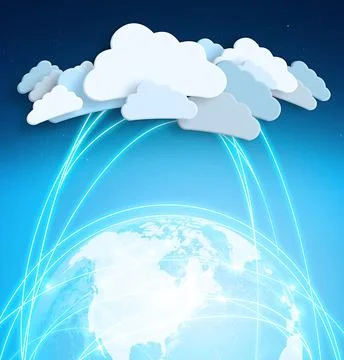 Where the world stores its knowledge. Conceptual image representing modern cloud Foto stock