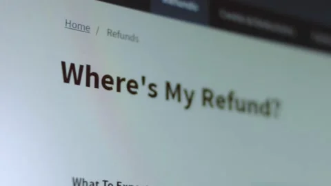 Where's my refund. Shooting the screen in pixel mode Vídeo Stock 200476854