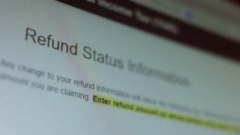 Where's my refund. Shooting the screen in pixel mode Vídeo Stock 200479954