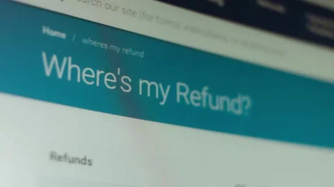 Where's my refund. Shooting the screen in pixel mode, Contour highlighting Vídeo Stock 232485785