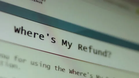 Where's my refund. Shooting the screen in pixel mode, Contour highlighting Vídeo Stock 232485927