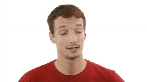 WHEW! -relieved guy ( funny ) - white background Vídeos de archivo 810693