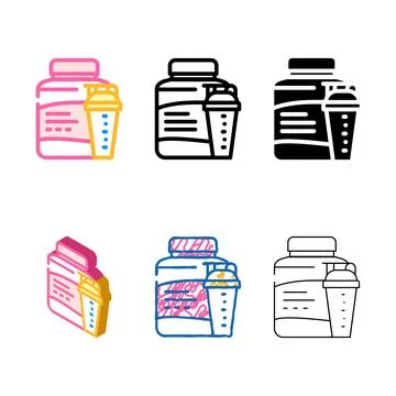 Whey protein forms milk product color icon vector Stock Illustration