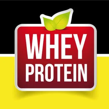 Whey Protein label vector Stock Illustration