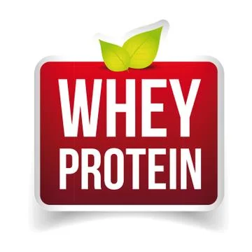 Whey Protein label vector Stock Illustration