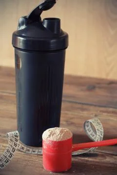 Whey protein powder 库存照片