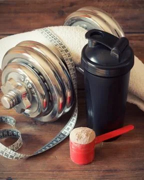 Whey protein powder 库存照片