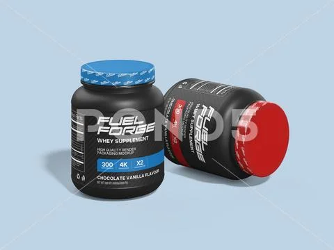 Whey Supplement Jar Mockup PSD Template