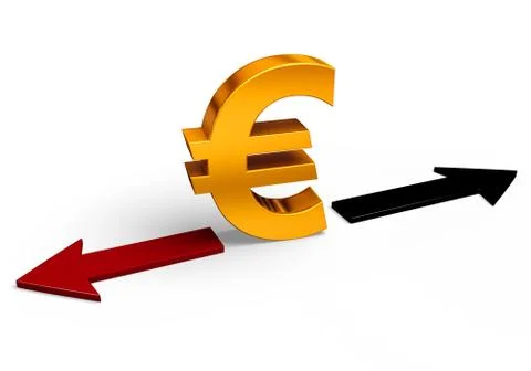 Which Direction Will The Euro Go? Stock Illustration
