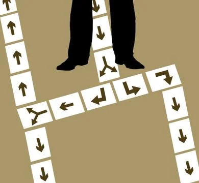 Which road to go Stock Illustration