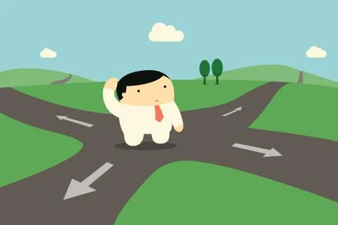 Which way to go Stock Illustration