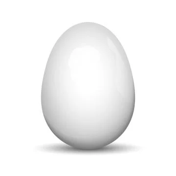 Whie egg isolated on a white background. Easter symbol. Vector Stock Illustration