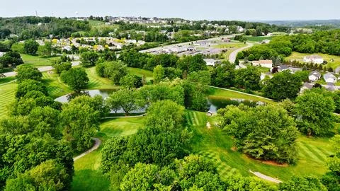 While the Horizon Clings to the Edge - West Hill Golf Course - Syracuse, NY 库存照片