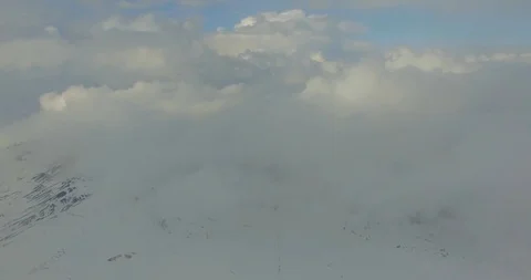 While Its Snowing Drone Goes Over The Clouds  Stock Footage 118931644