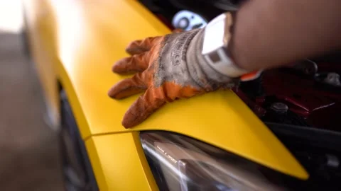 While the mechanic is repairing the engine Stock Footage 180886754