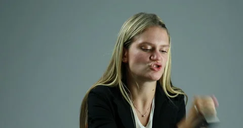 While using the cell phone everything stops working, what a rage! Stock Footage 237864929